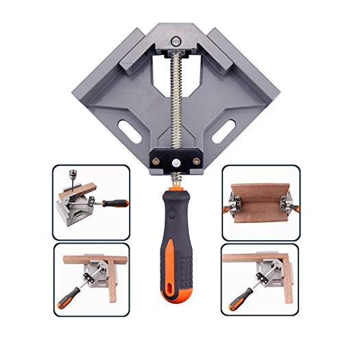 WEICHUAN Aluminum Alloy Right Angle Clamp 90 Degree Angle Clamp Corner Clamp Right Angle Vise Adjustable Frame Clamp With Adjustable Swing Jaw for DIY Woodworking(Pack of 1)