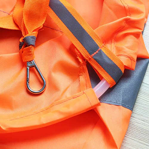 CrocSee Airport Windsock Outdoor Hanging Heavy Duty Orange Rip-Stop Wind Sock Windsocks with Reflective Belts Length(30")