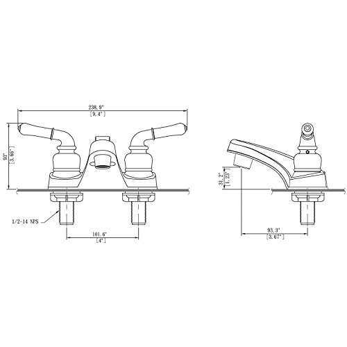 Builders Shoppe 2009BN/4120BN Motorhome Non-Metallic RV Diverter Lavatory Faucet with Hand Held Shower Set, Brushed Nickel Finish