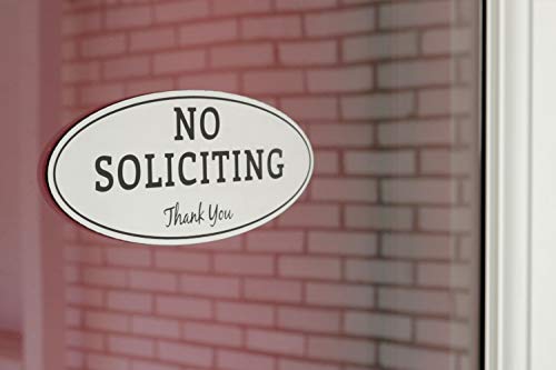 No Soliciting Sign – Digitally Printed Indoor/Outdoor Sign – Durable UV and Weather Resistant (Small - 2" x 5", Black with Gold Letters)