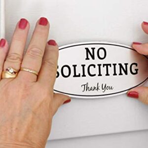 No Soliciting Sign – Digitally Printed Indoor/Outdoor Sign – Durable UV and Weather Resistant (Small - 2" x 5", Black with Gold Letters)