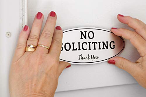 No Soliciting Sign – Digitally Printed Indoor/Outdoor Sign – Durable UV and Weather Resistant (Small - 2" x 5", Black with Gold Letters)