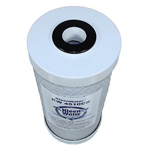 Carbon Filter, KleenWater KW4510CB Carbon Block Water Filter Cartridge, Compatible with 32-425-125-975, RFC-BB, WHEF-WHHPCBB, CBC-BB and EP-BB, Includes Replacement O-ring (1)