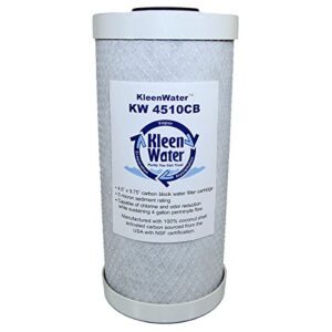 kleenwater kw4510cb carbon block replacement water filter, 4.5 x 9.75 inch, compatible with 32-425-125-975 rfc-bb whef-whhpcbb cbc-bb ep-bb cb6