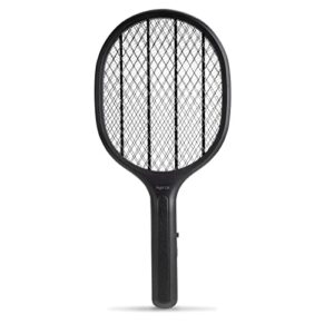 night cat electric fly swatter racket bug zapper indoor mosquito killer usb rechargeable lightweight double layers protection