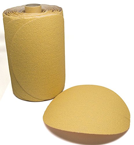 Benchmark Abrasives 6" PSA Gold Self Adhesive DA Sanding Disc Roll Aluminum Oxide Grains Designed for Surface Blending Edge Sanding General Stock Removal Orbital Sanders (100 Discs) - 80 Grit