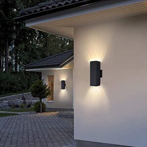 Cerdeco 37858TZ Brandon Aluminum Modern Outdoor Wall Light, Exterior Up Down Light Fixtures Matte Black [UL Listed]