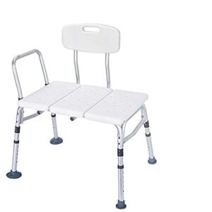 healthline tub transfer bench 400lbs - heavy duty shower transfer bench for bathtub - adjustable bariatric shower chair for disabled & seniors