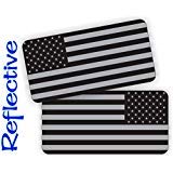 pair - reflective stealthy american flag hard hat stickers | black ops decals | tactical gear survival labels | usa flags toolbox helmet patriotic old glory