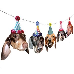 dachshunds garland, dog birthday party decoration banner, made in usa, best quality