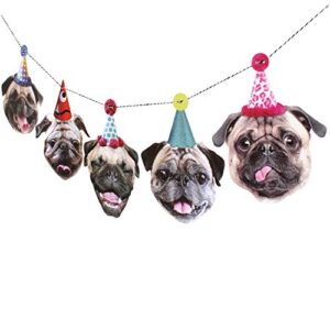 Pugs Garland, dog birthday party decoration banner, Made in USA, Best Quality