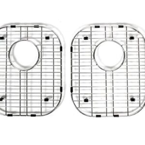 Starstar 50/50 Double Bowl Kitchen Sink Bottom Two Grids, Stainless Steel, 15.3" x 13"