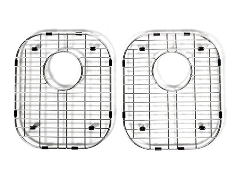 Starstar 50/50 Double Bowl Kitchen Sink Bottom Two Grids, Stainless Steel, 15.3" x 13"