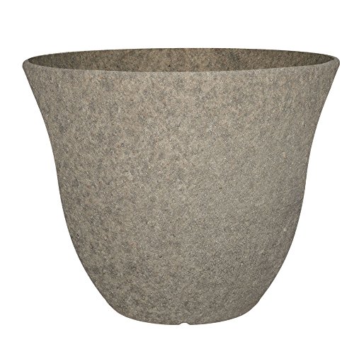 Classic Home and Garden Honeysuckle Resin Flower Pot Planter, Stone Grey, 15"