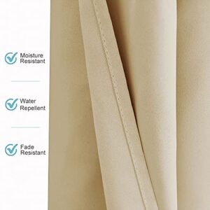 RYB HOME Outdoor Patio Curtains - Waterproof Weighted Porch Curtains Outside Curtain for Farmhouse Cabin Pergola Cabana Corridor Terrace, 1 Panel, W 52 x L 95 inches, Biscotti Beige