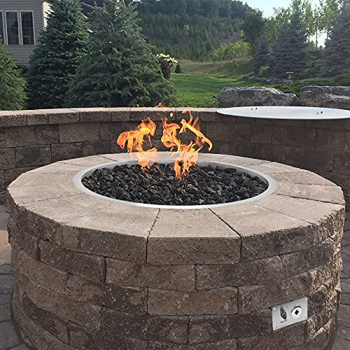 Stanbroil 19 inch Round Drop-in Fire Pit Pan with Spark Ignition Kit Natural Gas Version, Rated for up to 92,000 BTU’s