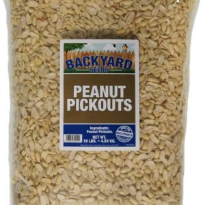 Backyard Seeds Shelled Peanut Pickouts for Woodpeckers, Birds, Squirrels, Wildlife (10 Pounds)