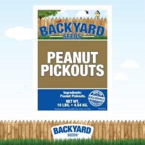 Backyard Seeds Shelled Peanut Pickouts for Woodpeckers, Birds, Squirrels, Wildlife (10 Pounds)