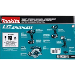 Makita XT446T 18V LXT Lithium-Ion Brushless Cordless Combo Kit (4 Piece)