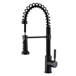 gicasa solid brass commercial style faucet single handle pause function pull out sprayer kitchen faucet, oil rubbed bronze pull down kitchen sink faucets
