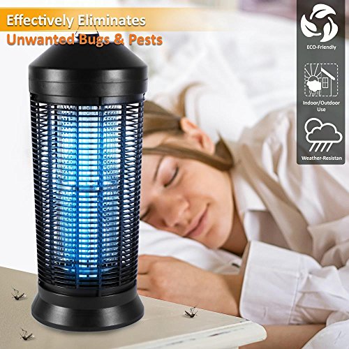 SereneLife Electric Bug Zapper - Fly & Mosquito Killer, Insect Eliminator or Flying Bug Trap Electronic Lamp Plug in with UV Light for Home, Indoor and Outdoor Use - (PSLBZ42)