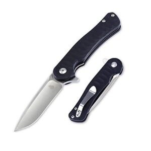 kizer dukes, folding pocket knives with 3 inches n690 blade and black g10 handle, flipper, outdoor, edc -v3466n1