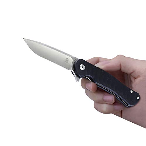 Kizer DUKES, Folding Pocket Knives with 3 Inches N690 Blade and Black G10 Handle, Flipper, Outdoor, EDC -V3466N1