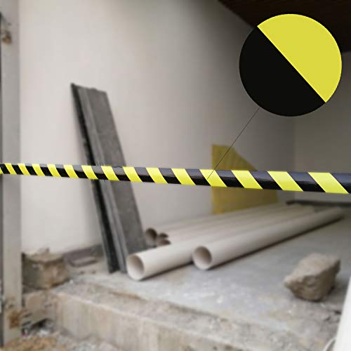 TopSoon Caution Tape Yellow and Black Striped Barricade Tape 2.8-Inch by 660-Feet Non-Adhesive Barrier Tape Caution Ribbon Construction Caution Tape