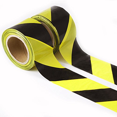 TopSoon Caution Tape Yellow and Black Striped Barricade Tape 2.8-Inch by 660-Feet Non-Adhesive Barrier Tape Caution Ribbon Construction Caution Tape