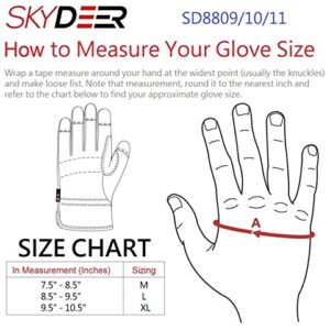 SKYDEER 3-Pairs Pack Durable Leather Work Gloves for Gardening and General Work (SD8810/L)