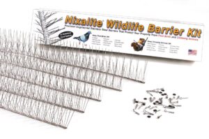 nixalite bird spike wildlife barrier kit (10ft, 5-2ft strips)