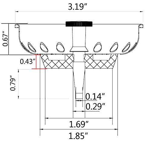 US Type Stainless Steel Replacement Fixed Post Sink Strainer Basket