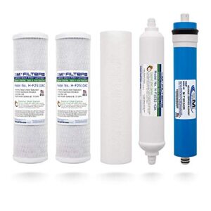 appled membranes reverse osmosis membrane and filter replacement, 50 gpd membrane with pre and post filter, complete ro filter set and membrane for 5-stage water filtration systems