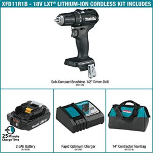 Makita XFD11R1B 18V LXT Lithium-Ion Sub-Compact Brushless Cordless 1/2" Driver-Drill Kit (2.0Ah)