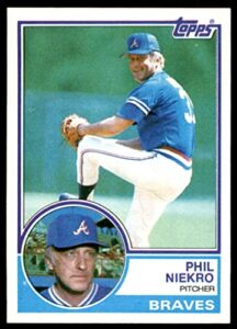 baseball mlb 1983 topps #410 phil niekro braves