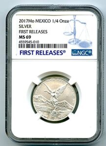 2017 o mexico mo libertad 1/4 oz onza .999 fine silver coin first releases silver ms69 ngc