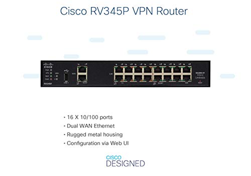 Cisco RV345P VPN Router | 16 Gigabit Ethernet (GbE) Ports | PoE | Dual WAN | Limited Lifetime Protection (RV345P-K9-NA)