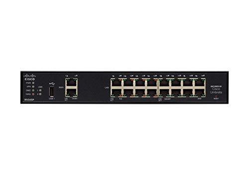 Cisco RV345P VPN Router | 16 Gigabit Ethernet (GbE) Ports | PoE | Dual WAN | Limited Lifetime Protection (RV345P-K9-NA)