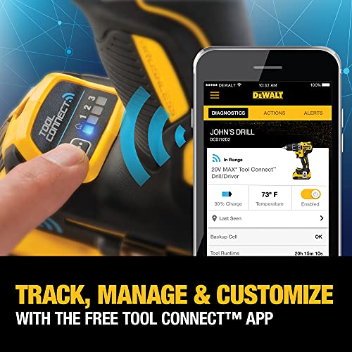 DEWALT 20V MAX XR Brushless Drill/Driver Kit with Tool Connect Bluetooth, Cordless (DCD792D2)