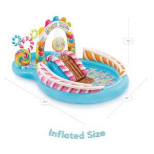 INTEX 57149EP Candy Zone Inflatable Swim Play Center: with Splash Pool and Waterslide – 116" x 75" x 51"