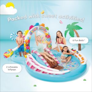 INTEX 57149EP Candy Zone Inflatable Swim Play Center: with Splash Pool and Waterslide – 116" x 75" x 51"