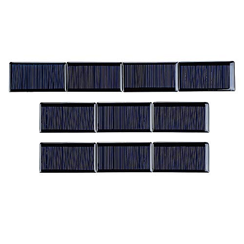SUNYIMA 10Pcs 5V 60mA Epoxy Solar Panel Polycrystalline Solar Cells for Solar Battery Charger DIY Solar Syatem Kits 68mmx37mm / 2.67"x1.45" 5V Solar Cells