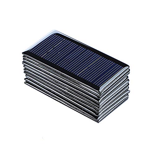 SUNYIMA 10Pcs 5V 60mA Epoxy Solar Panel Polycrystalline Solar Cells for Solar Battery Charger DIY Solar Syatem Kits 68mmx37mm / 2.67"x1.45" 5V Solar Cells