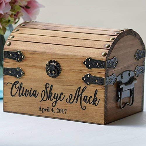 New Baby Gift Box Infant Keepsake Box Small Memory Trunk Boho Shower Gift for Mom Ideas Custom Engraved Treasure Chest for Newborn