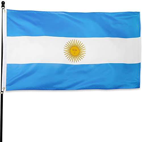 DANF Argentina Flag 3x5 Foot Polyester Argentinian National Flags Polyester with Brass Grommets 3 X 5 Ft