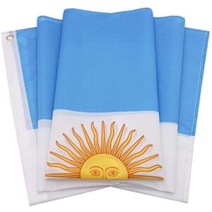 DANF Argentina Flag 3x5 Foot Polyester Argentinian National Flags Polyester with Brass Grommets 3 X 5 Ft