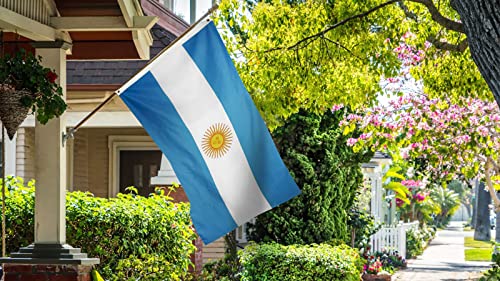 DANF Argentina Flag 3x5 Foot Polyester Argentinian National Flags Polyester with Brass Grommets 3 X 5 Ft