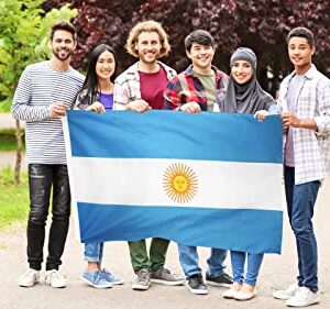 DANF Argentina Flag 3x5 Foot Polyester Argentinian National Flags Polyester with Brass Grommets 3 X 5 Ft