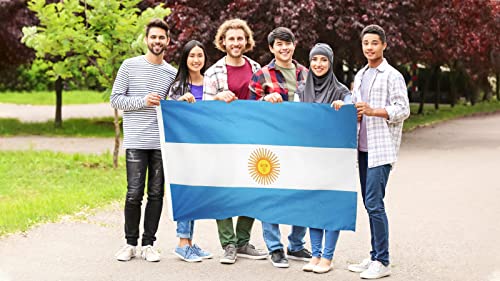 DANF Argentina Flag 3x5 Foot Polyester Argentinian National Flags Polyester with Brass Grommets 3 X 5 Ft