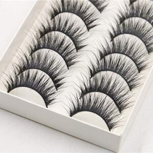 False Eyelashes,SMYTShop 10 Pairs Thick Long Cross False Eyelashes Black Band Fake Eye Lashes